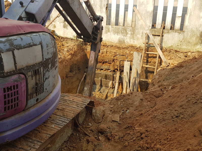 Đào móng nhà tại Quốc Oai 3 Đào móng nhà