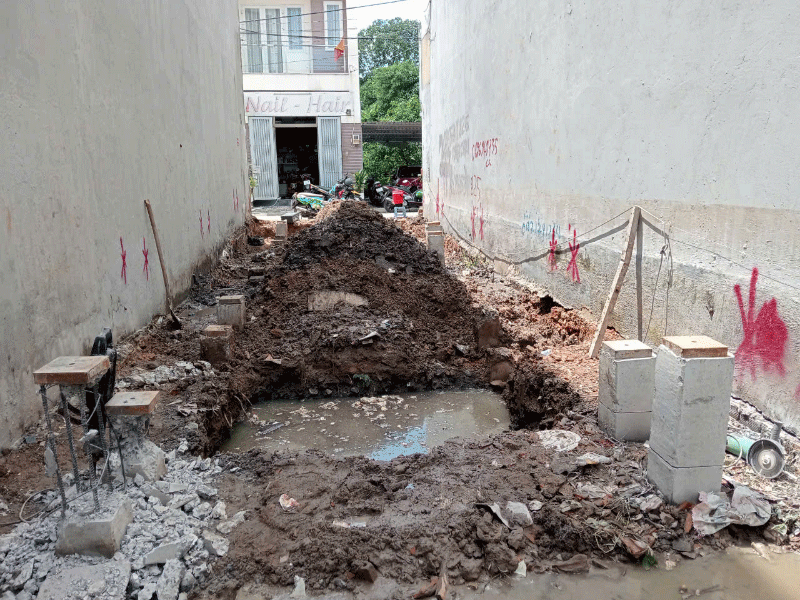 Đào móng nhà tại Thanh Oai 1 Đào móng nhà